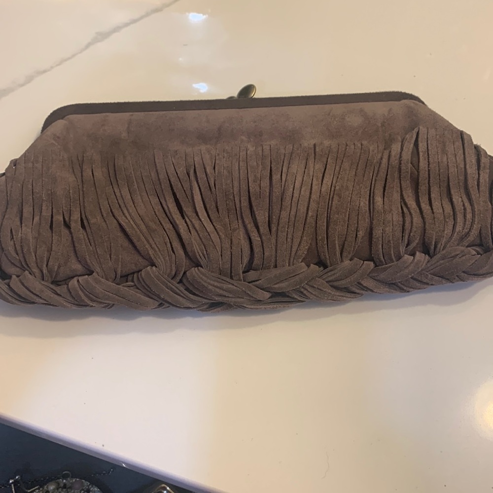 Suede clutch